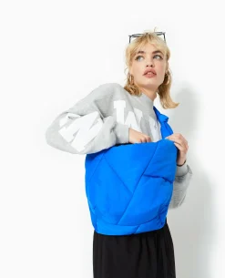 Grand Sac En Matiè;re Matelassé - Bleu électrique