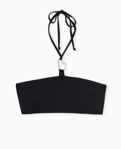 Haut De Maillot De Bain Brassiè;re Avec Piè;ce Métal - Noir