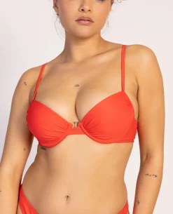 Haut De Maillot De Bain Push Up - Rouge