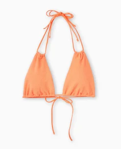 Haut De Maillot De Bain Triangle Multiposition - Orange Fluo