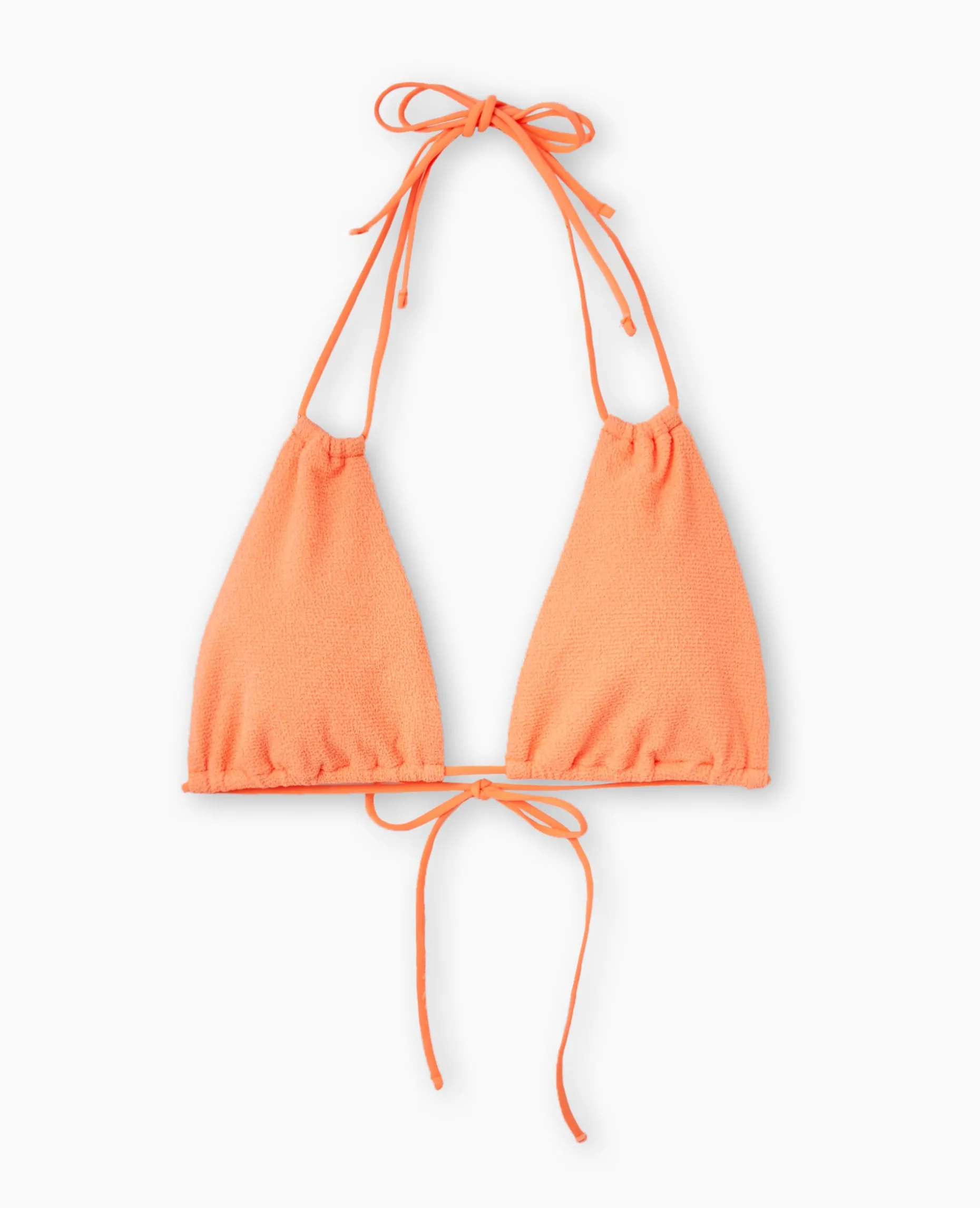 Haut De Maillot De Bain Triangle Multiposition - Orange Fluo