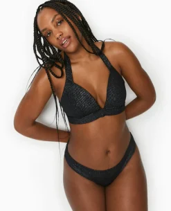 Haut De Maillot De Bain Triangle Avec Lurex - Noir