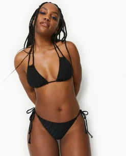 Haut De Maillot De Bain Triangle Multiposition - Noir