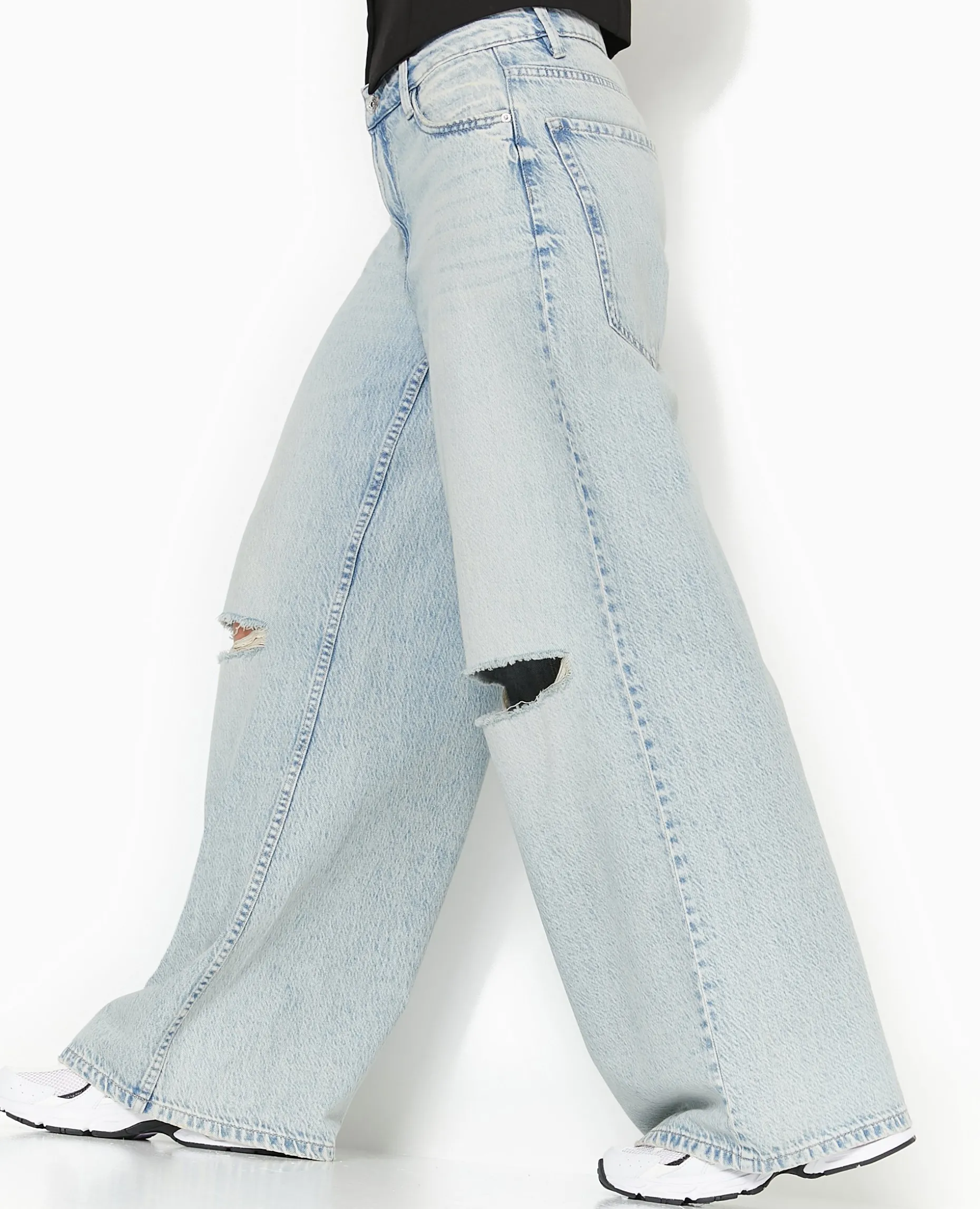 Jean Baggy Destroy Taille Regular - Jaune Ocre