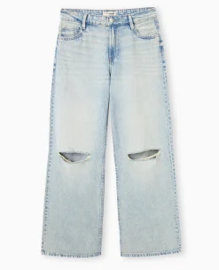 Jean Baggy Destroy Taille Regular - Jaune Ocre