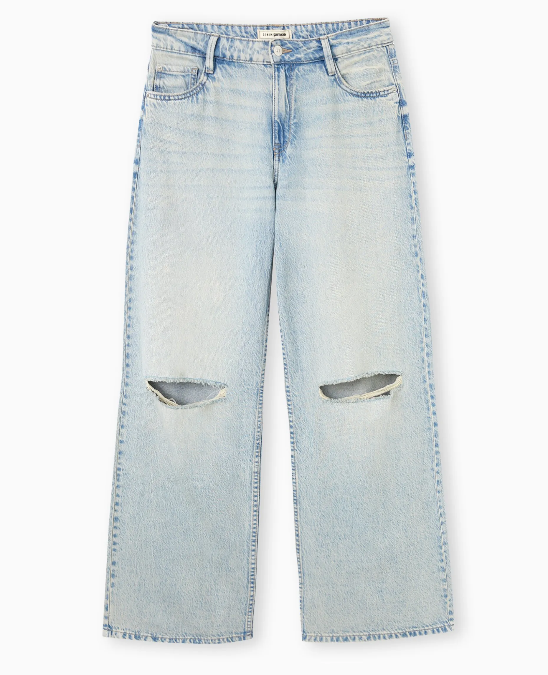 Jean Baggy Destroy Taille Regular - Jaune Ocre