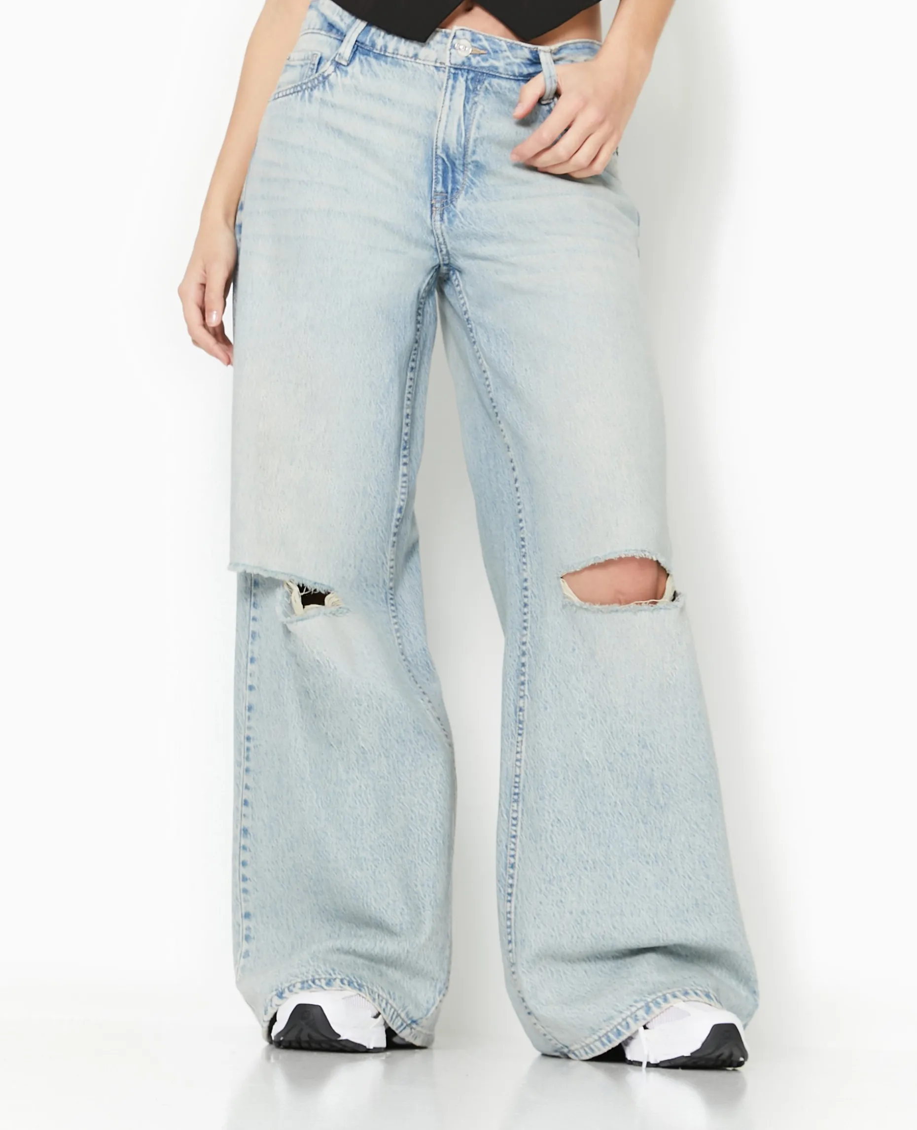 Jean Baggy Destroy Taille Regular - Jaune Ocre