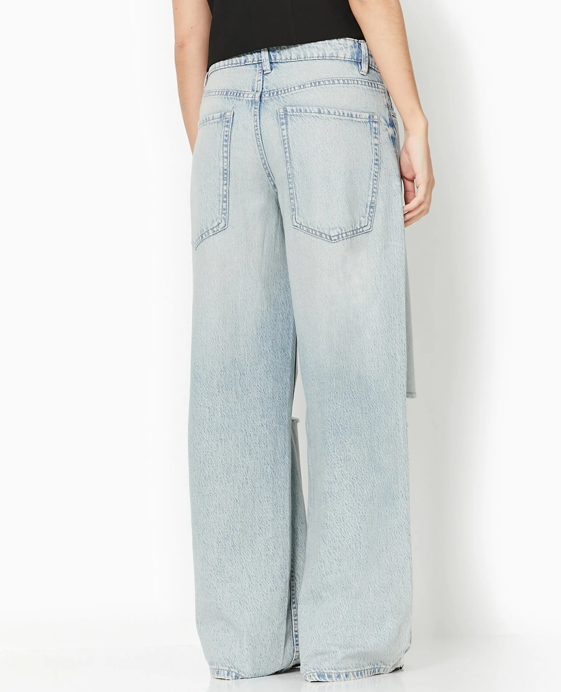 Jean Baggy Destroy Taille Regular - Jaune Ocre