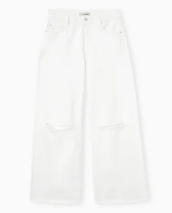 Jean Baggy Destroy Taille Regular - Blanc