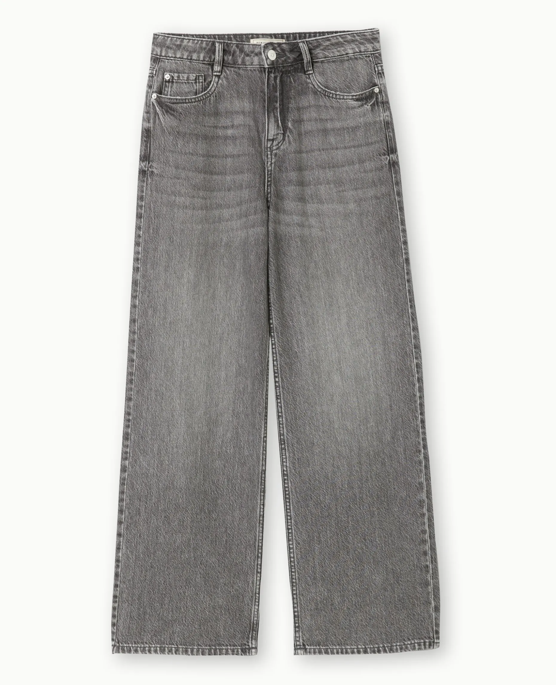 Jean Baggy Taille Haute - Gris Foncé