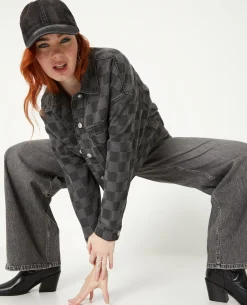 Jean Baggy Taille Haute - Gris Foncé