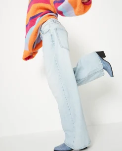 Jean Baggy Taille Haute - Bleu Clair