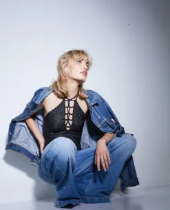 Jean Baggy Taille Regular - Bleu