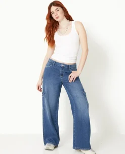 Jean Cargo Taille Regular - Bleu
