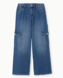 Jean Cargo Taille Regular - Bleu