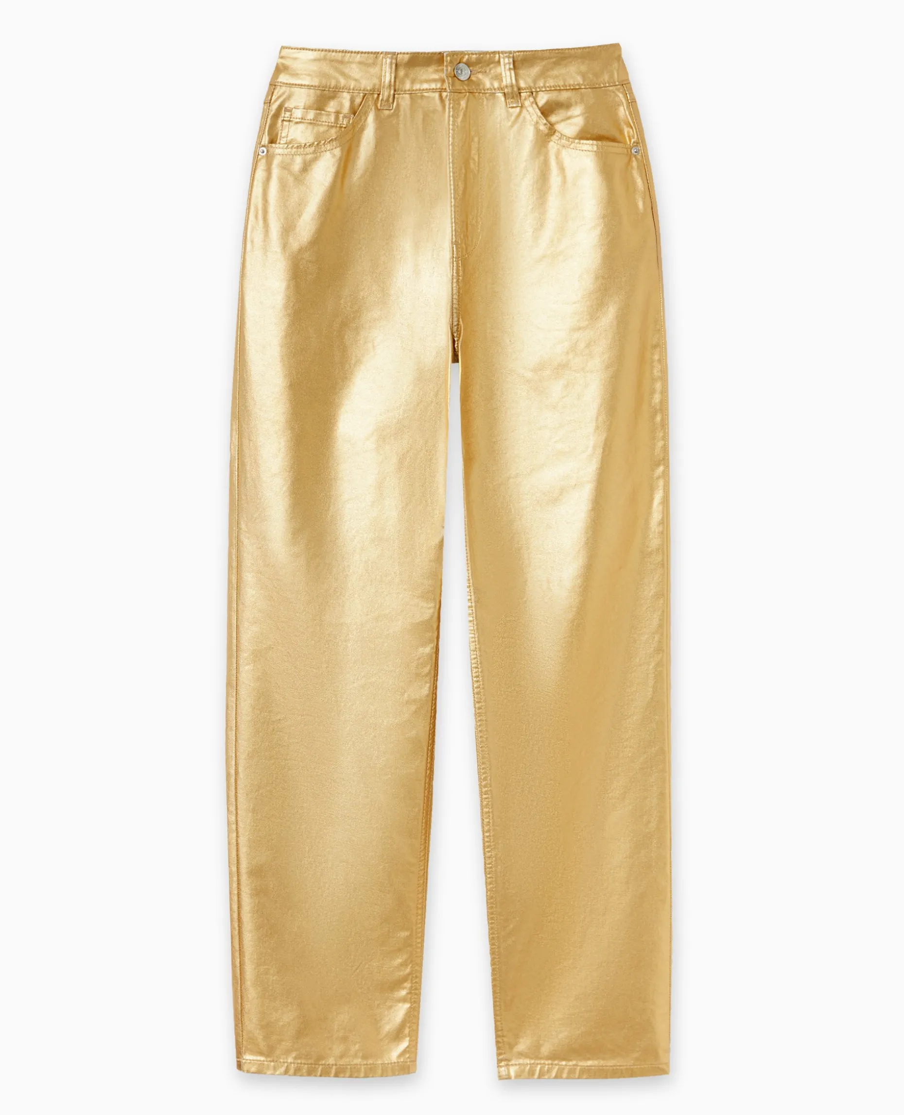Jean Droit Doré Taille Haute - Doré