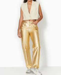 Jean Droit Doré Taille Haute - Doré