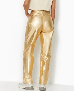 Jean Droit Doré Taille Haute - Doré