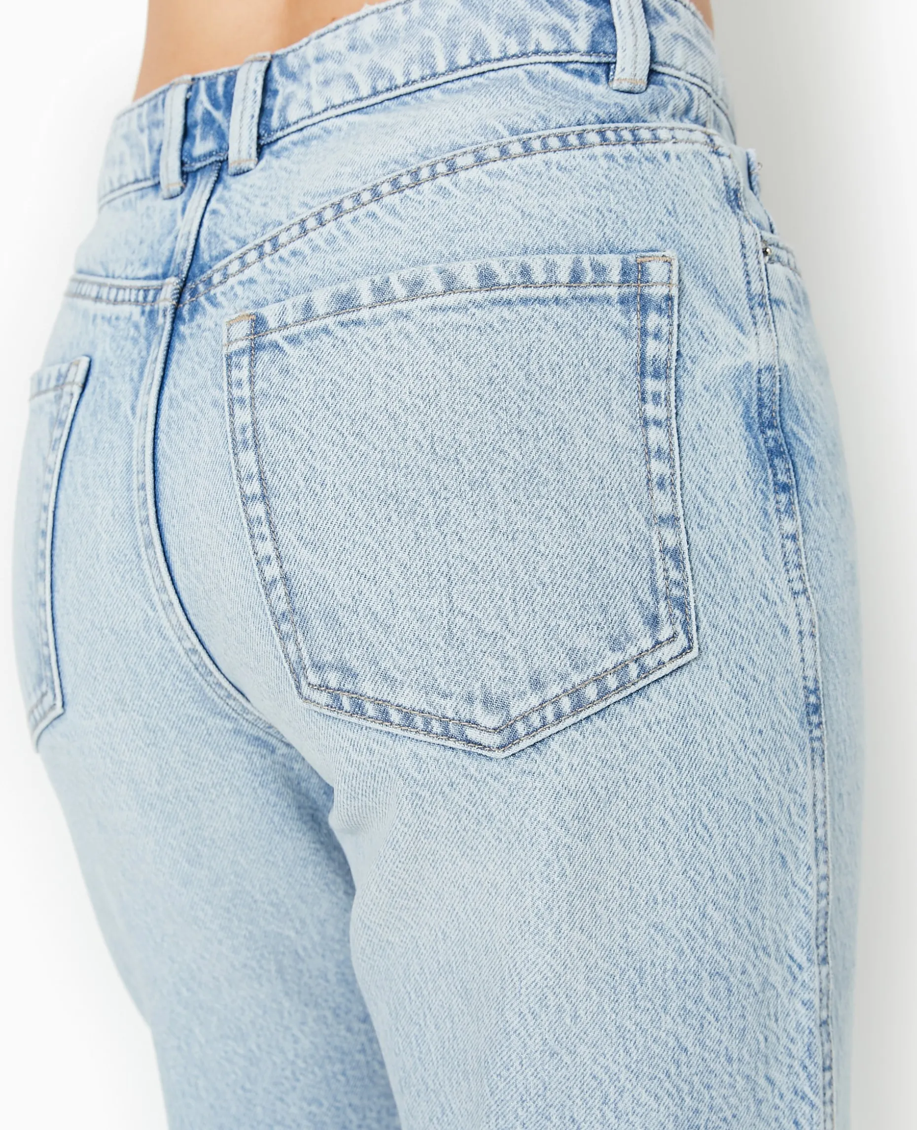 Jean Droit Taille Haute - Bleu Clair
