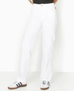Jean Droit Taille Haute - Blanc