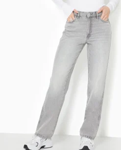 Jean Droit Taille Regular - Gris Clair