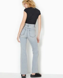 Jean Flare Taille Haute - Rose Clair