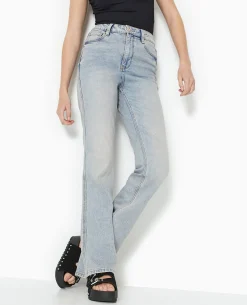 Jean Flare Taille Haute - Rose Clair