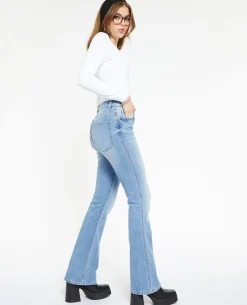 Jean Flare Taille Haute - Bleu