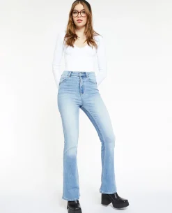 Jean Flare Taille Haute - Bleu