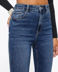 Jean Flare Taille Haute - Bleu Foncé