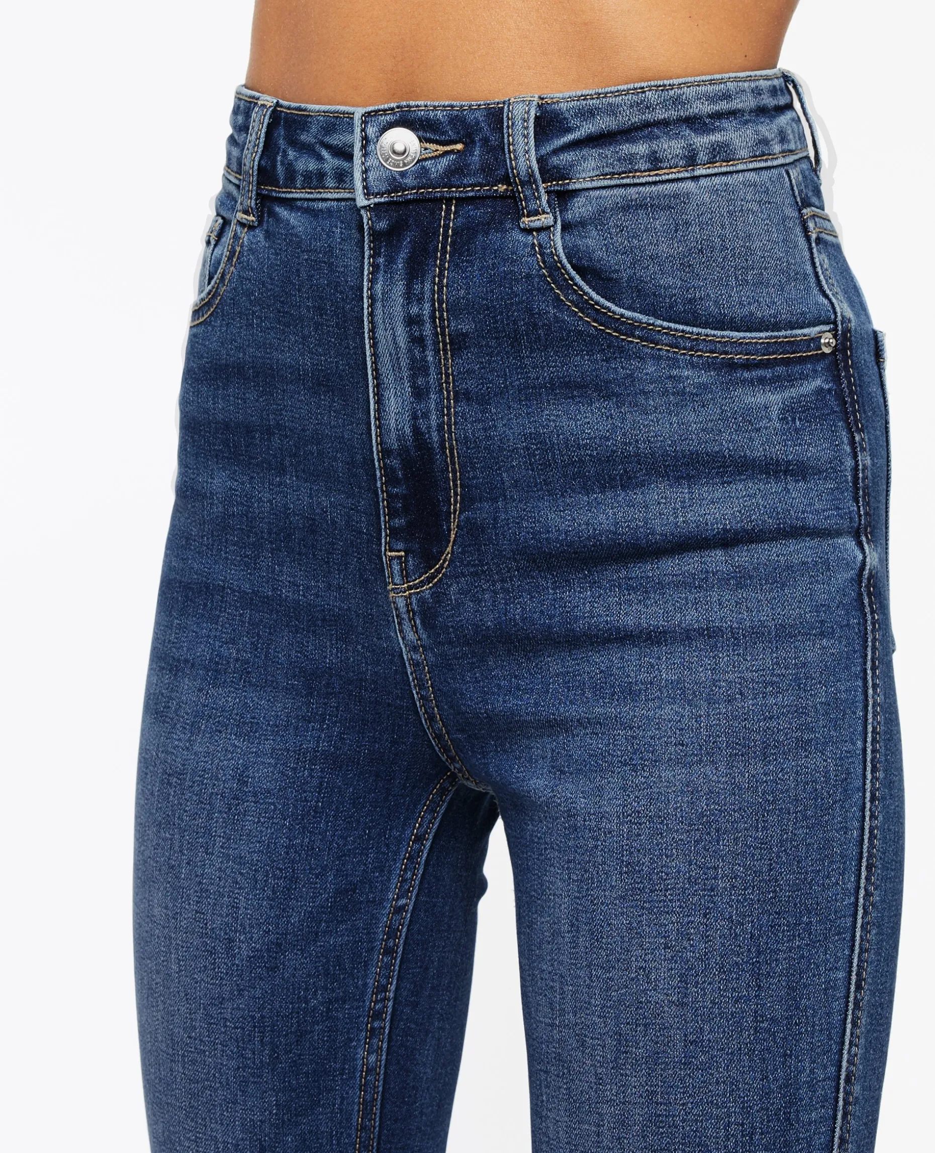 Jean Flare Taille Haute - Bleu Foncé