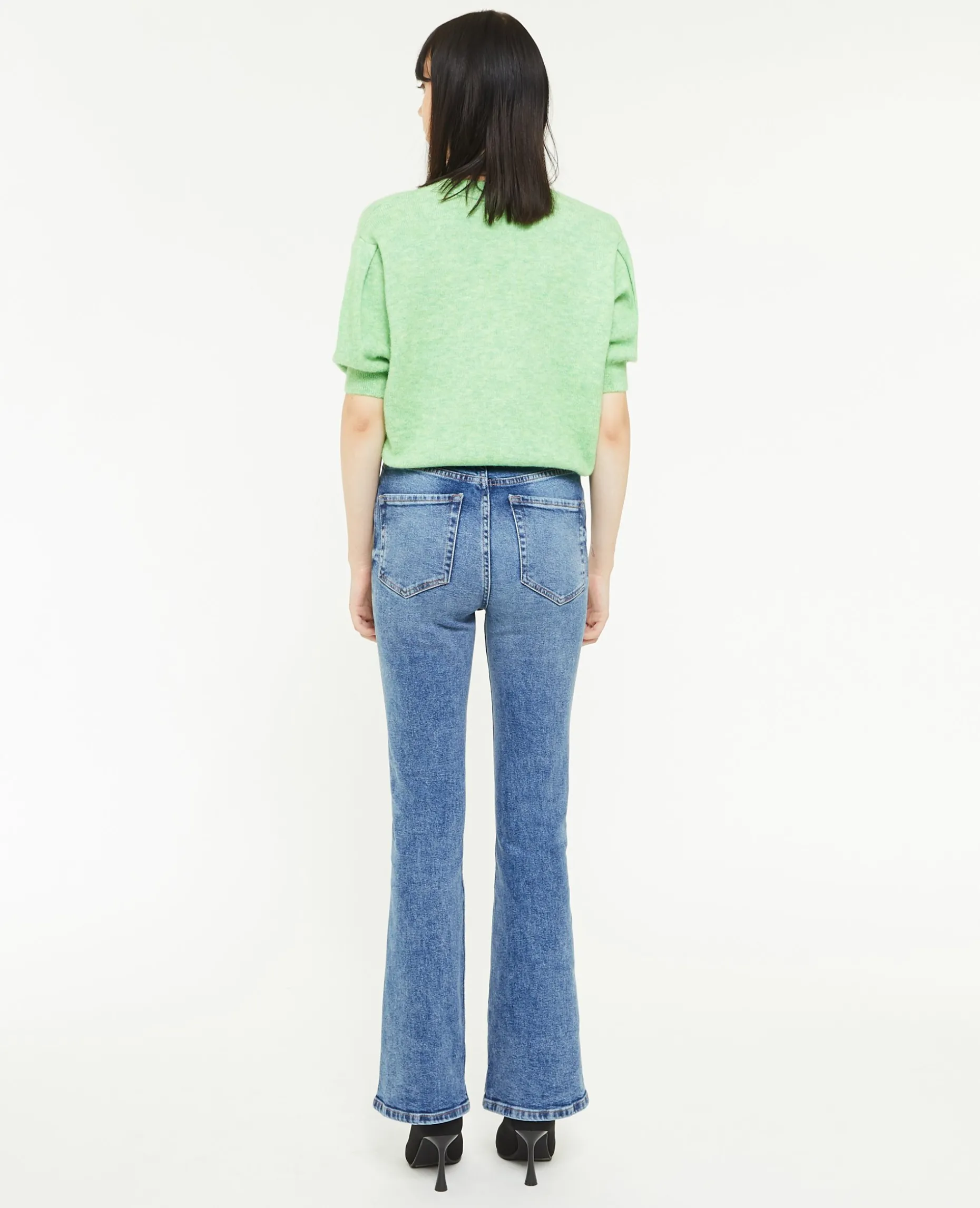 Jean Flare Taille Haute - Bleu