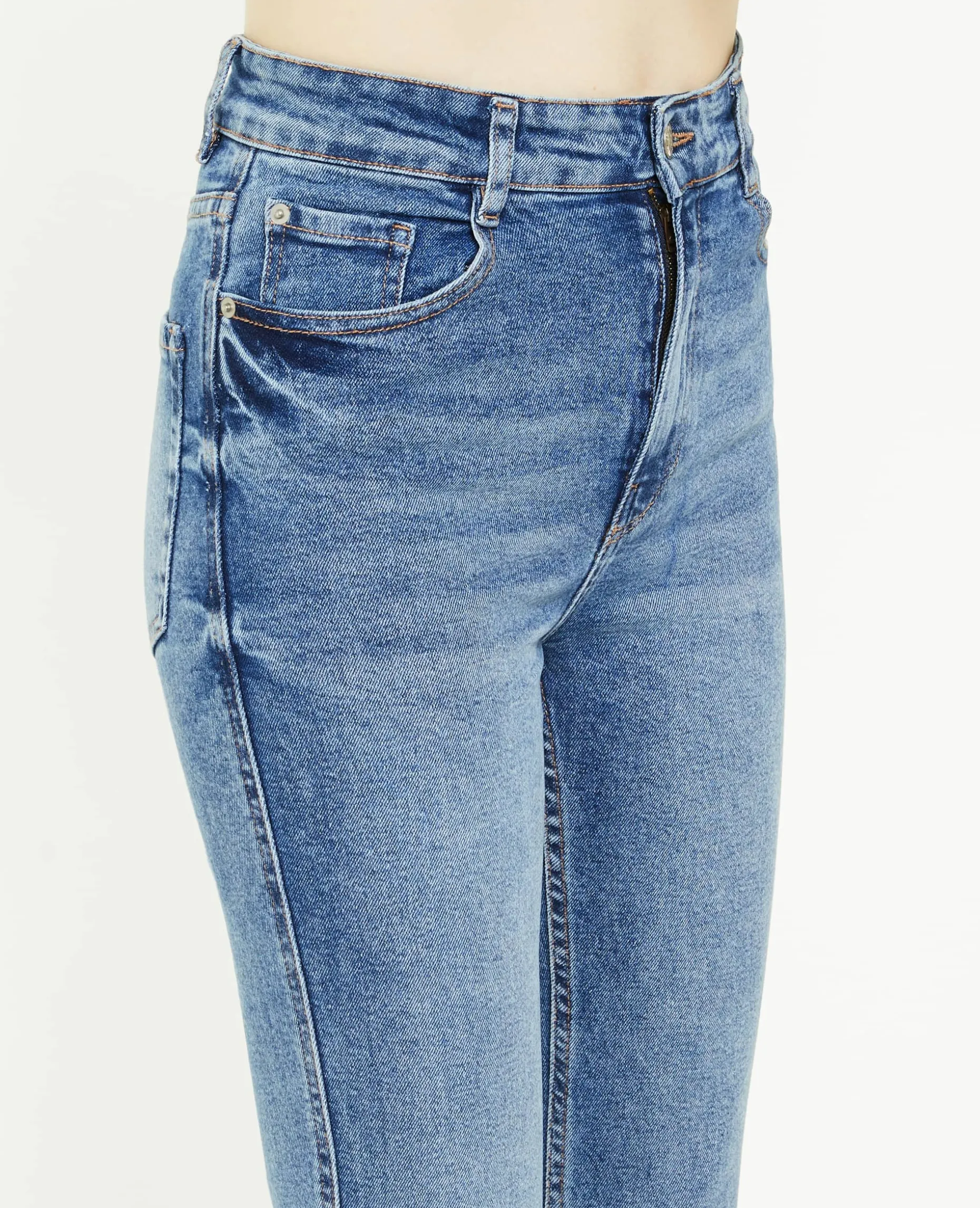 Jean Flare Taille Haute - Bleu