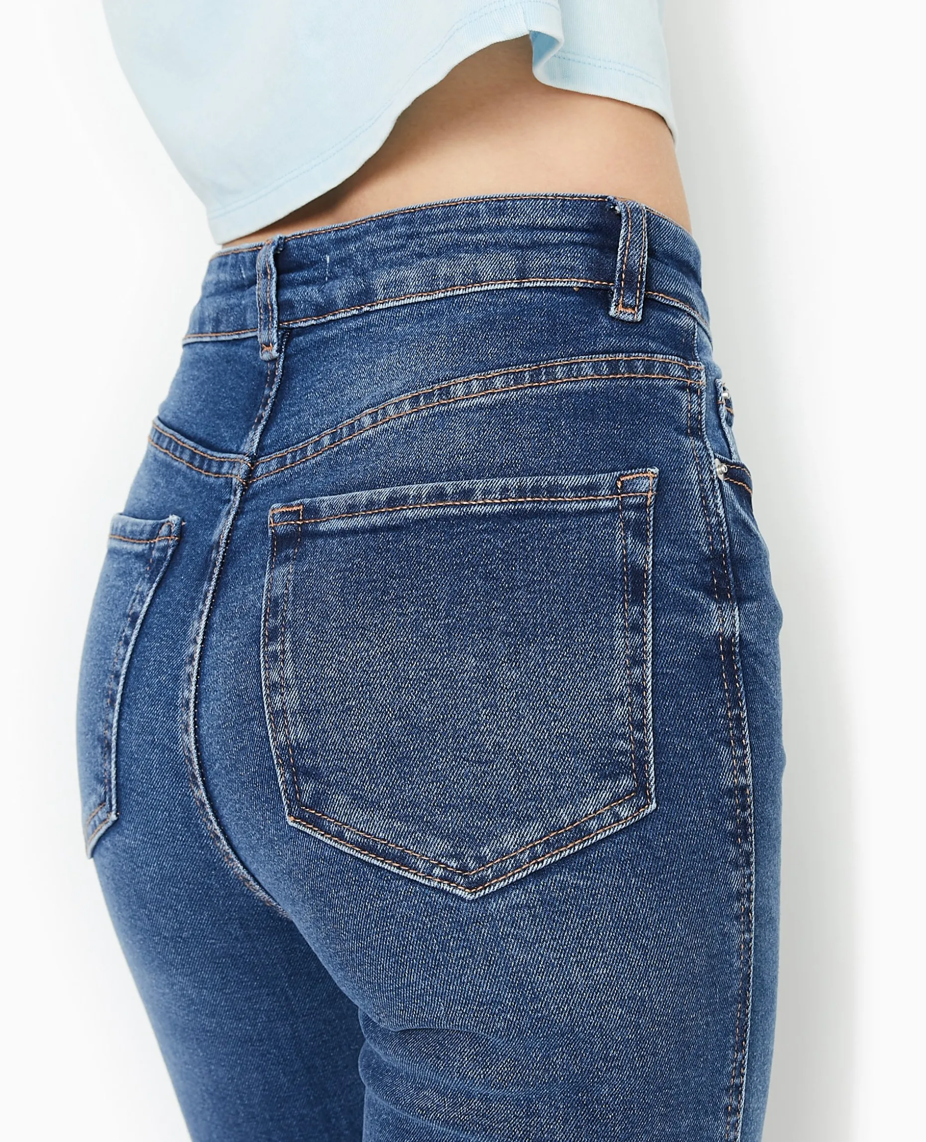 Jean Flare Taille Haute - Bleu