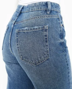 Jean Mom Taille Haute - Bleu