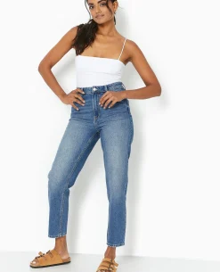 Jean Mom Taille Haute - Bleu