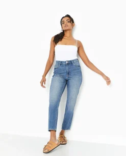 Jean Mom Taille Haute - Bleu
