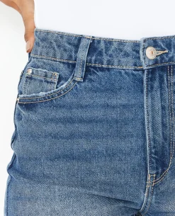 Jean Mom Taille Haute - Bleu