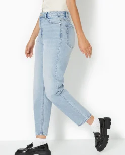 Jean Mom Taille Haute - Bleu