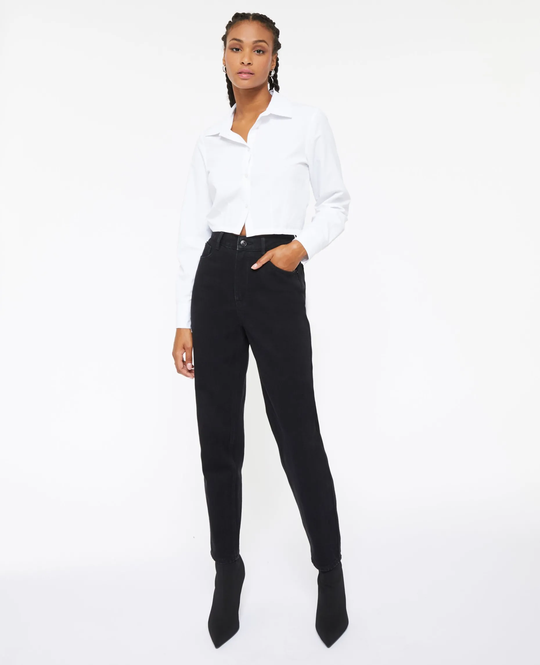 Jean Mom Taille Haute - Noir