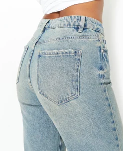 Jean Mom Taille Haute Destroy - Vert Kaki
