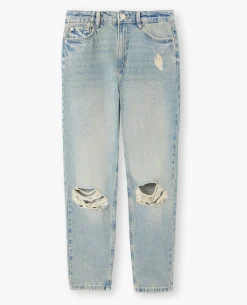 Jean Mom Taille Haute Destroy - Vert Kaki