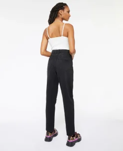 Jean Mom Taille Haute Trashé - Noir