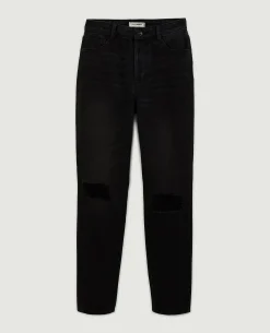 Jean Mom Taille Haute Trashé - Noir
