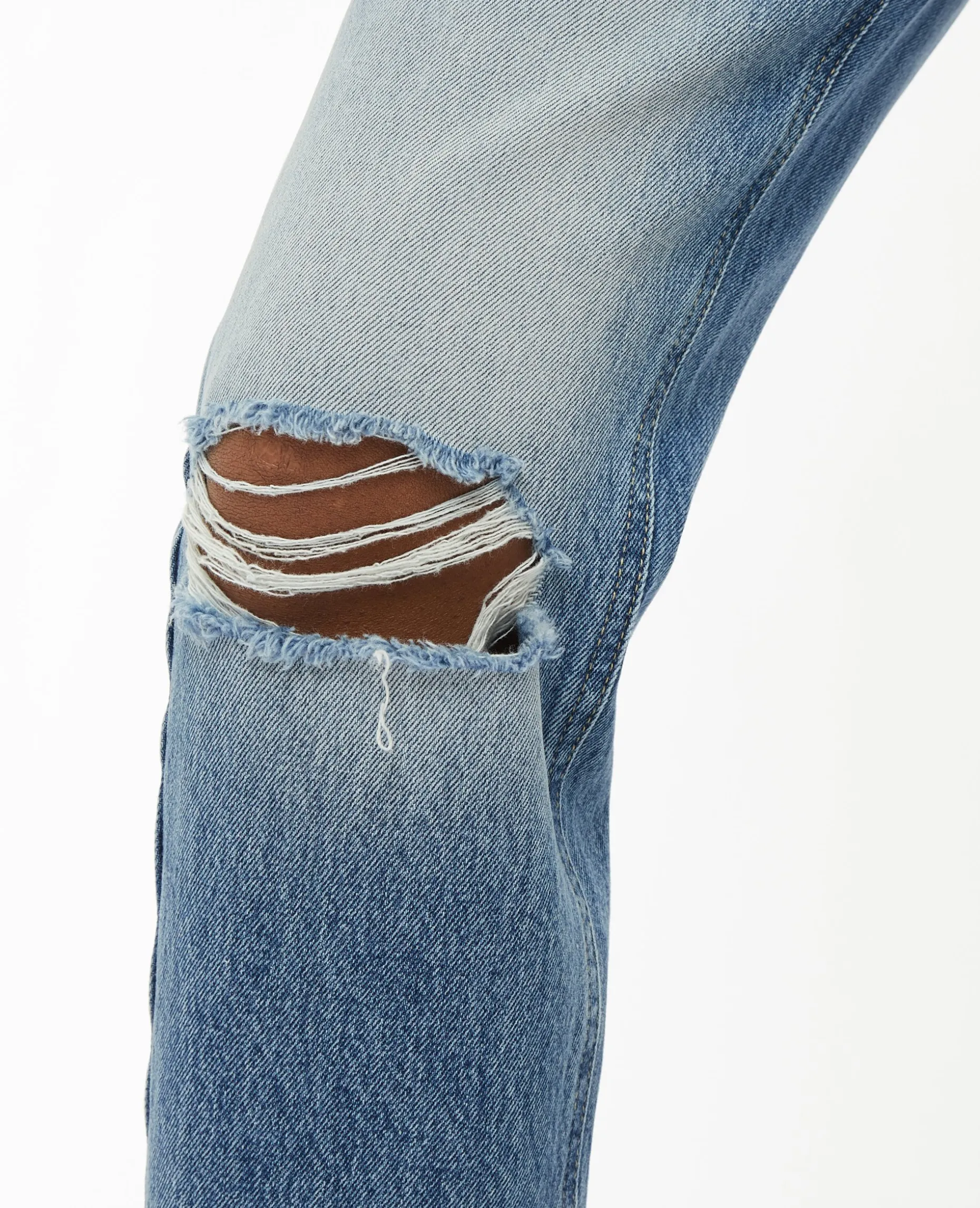 Jean Mom Taille Haute Trashé - Bleu
