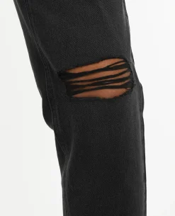 Jean Mom Taille Haute Trashé - Noir