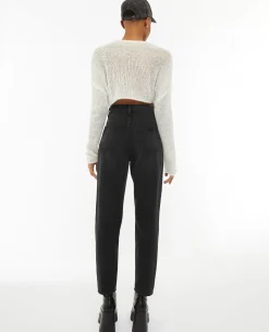 Jean Mom Taille Haute Trashé - Noir