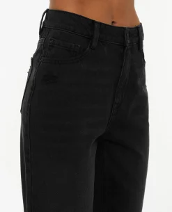 Jean Mom Taille Haute Trashé - Noir