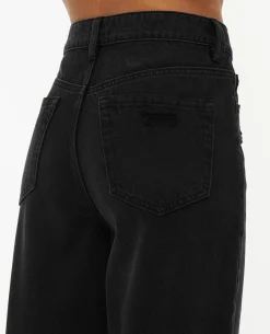 Jean Mom Taille Haute Trashé - Noir
