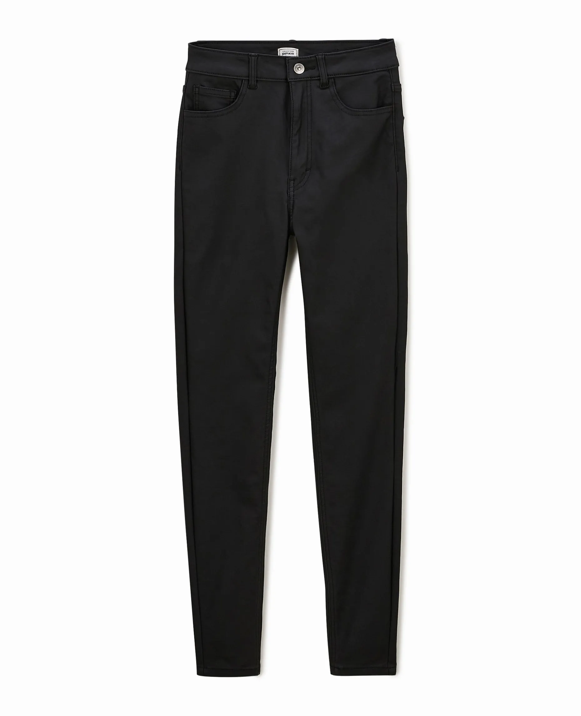 Jean Skinny Enduit Effet Cuir - Noir